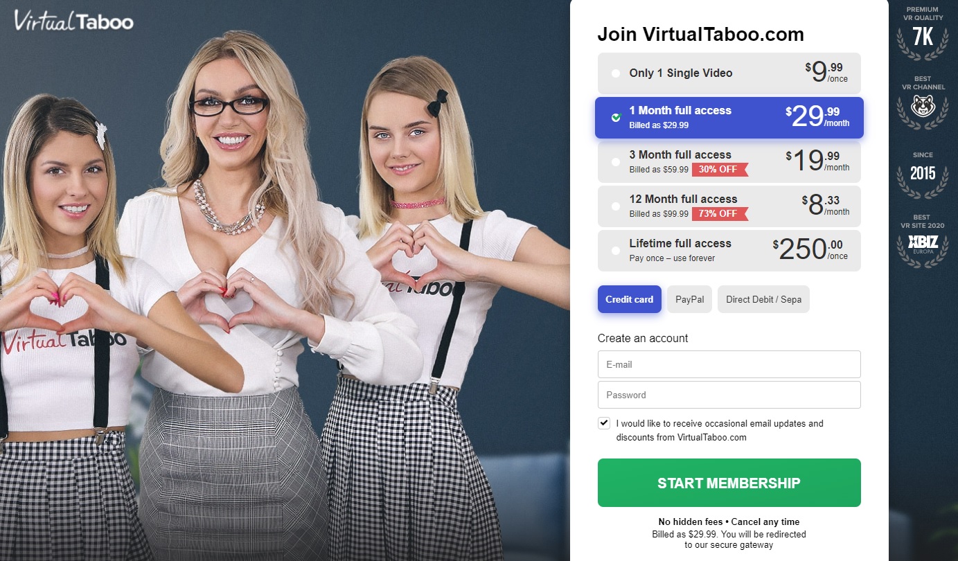 VirtualTabooの料金表
